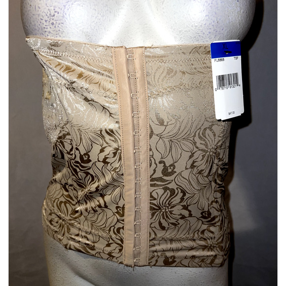 New MAIDENFORM Lingerie #6868 Beige Instant Slimmer Long Torso Waist Trainer XL - Picture 1 of 6